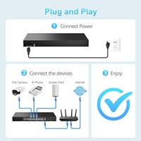 Switch PoE 4COVR de 16 Puertos Gigabit 802.3af/at, Sin Ventilador, 300W, 16*1Gbps, 2*10/100/1000Mbps Uplink, para Sistemas de Cámaras IP de Seguridad CCTV
