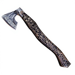 New Customized Handmade Carbon Steel <b>Axe</b> with Wood <b>Handle</b> Wholesale Hatchet Hot Selling camping <b>axe</b> - Product Image 1