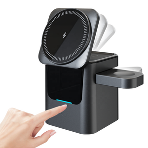 Station de charge sans fil QI2 KC 3 en 1, 15 W, chargeur sans fil pliable 3 en 1, support de charge magnétique rotatif pour iPhone - Product Image 1