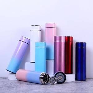 Custom Logo <b>500ml</b> Hot and Cold Sublimation Blanks Digital Smart Led Display Stainless Steel Flask Thermos <b>Water</b> <b>Bottle</b> Gift Set - Product Image 1
