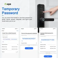 Cerradura de Puerta Digital Inteligente con Huella Dactilar Wifi para Hogar, Eseye OEM, Puerta de Aluminio con Voz, Cámara Inteligente y Protección Contra Grafitis para Seguridad del Hogar