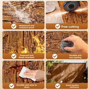 Panel de Pared Exterior de Imitación de Piedra con Vetas de <span class=keywords><strong>Madera</strong></span> para Uso en Exteriores de Villas, Losa Pequeña - Product Image 3