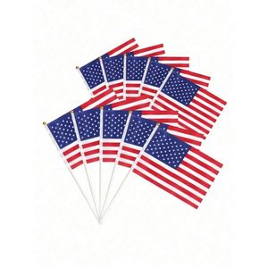 Bandera de Israel para Agitar con la Mano, Personalizada al por Mayor, Mini Bandera Nacional de Nailon con Palo, Impresión Serigráfica, Color Personalizado, para Eventos Promocionales - Product Image 4