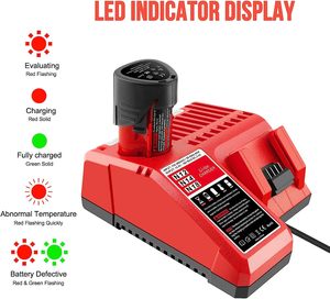 <strong>Multi</strong> Voltage Lithium-ion Battery <strong>Charger</strong> Compatible with Milwaukee 12V-18V M12 M18 M14 Lithium Battery <strong>Charger</strong> - Product Image 3