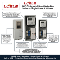 Boîtier de compteur électrique monophasé triphasé SMC DMC IP54 à haute protection pour instruments électroniques extérieurs