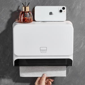 Portarrollos de papel higiénico cuadrado para montar en la pared, dispensador de papel higiénico impermeable para baño - Product Image 1