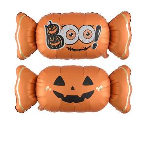 Palloncini in Foil a Forma di Caramella Arancioni, Viola e Neri per Decorazioni Atmosferiche per Feste di Halloween - Product Image 3