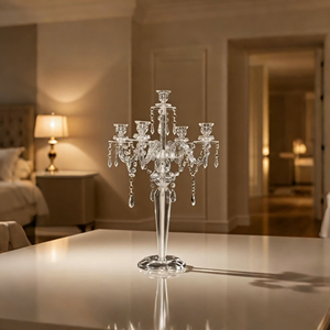 Candelabro Acrílico LANJO de 5/8 Brazos, Centro de Mesa para Bodas, Portavelas para Decoración de Eventos y Recepciones - Product Image 3