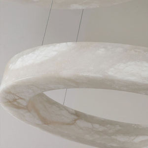 غرفة معيشة حديثة فندق ديكور داخلي حلقة كبيرة من مستويين ثريا مرمر إسبانية مستديرة - Product Image 5