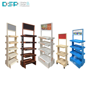 Expositor de Madera de Múltiples Niveles con Ruedas para Supermercados, Personalizado por la Fábrica DSP en Vietnam - Product Image 1