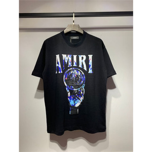 Camiseta de manga corta para pareja, estilo urbano americano, con estampado vintage de letras de graffiti y estrellas fluidas, que absorbe la humedad - Product Image 4