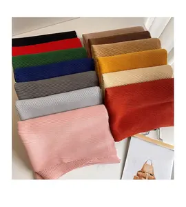 Factory Price Hot Selling Malaysia Crinkle Scarves Long Shawl Solid Color Cotton Korea Style Headwrap Scarves Pleated Scarf