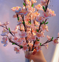 Fleurs de cerisier au crochet pour le printemps, bouquet fait main pour mariage, décoration intérieure et cadeau