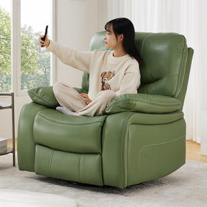 Fauteuil inclinable en cuir moderne de luxe, pivotant et à bascule, pour cinéma, 1 place, canapé inclinable individuel pour salon - Product Image 5