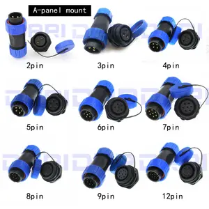 SP21 Chassis Panel Mount 2 3 4 5 6 7 8 9 10 12pin IP68 Waterproof Circular Aviation Plug Cable Connector