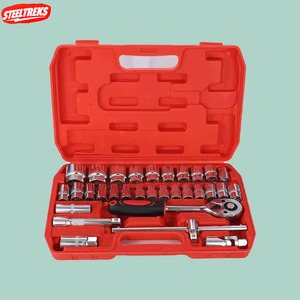 Fabricant d'ensembles d'outils de quincaillerie, 3 ensembles de clés à douille combinées de 2 pièces et 37 pièces, jeu d'outils pour bougies d'allumage en matériau CR-V pour réparation, emballé en boîte - Product Image 4