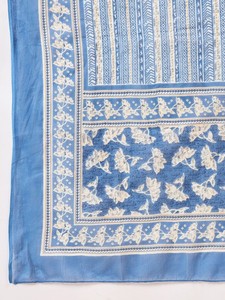 Cuello mandarín estampado motivos étnicos Kurta de algodón puro con pantalón y Dupatta - Product Image 2
