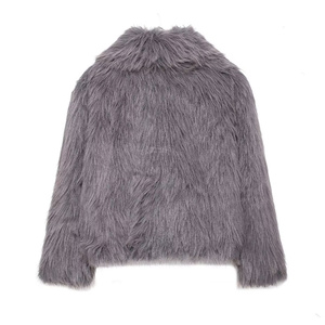 ZATRHMBM Manteau d'Hiver pour Femme Nouvelle Collection 2024 Manteau Tendance à <span class=keywords><strong>Effet</strong></span> Fausse <span class=keywords><strong>Fourrure</strong></span> Rétro à Revers et Manches Longues Haut Chaud et Décontracté - Product Image 3