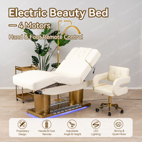 Lit de Salon de Beauté Professionnel de Luxe Madamcenter, 4 Moteurs Électriques, Design Moderne, Cuir Synthétique, Moteurs Silencieux Pliables