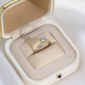 Anillo de Compromiso de Diamantes Cultivados en Laboratorio para Mujer, Forma Redonda, Oro de 18K, Messi Jewelry MSR-1750 - Product Image 3