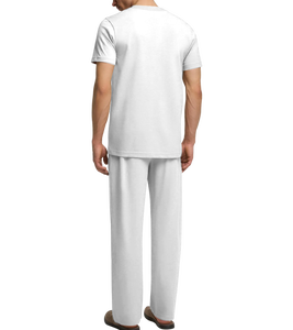 Conjunto <span class=keywords><strong>de</strong></span> ropa <span class=keywords><strong>de</strong></span> casa para <span class=keywords><strong>hombre</strong></span>, pijamas cómodos <span class=keywords><strong>de</strong></span> punto suave, manga corta y pantalones largos con estampado térmico completo para el verano - Product Image 3