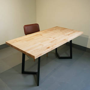 Mesa de comedor rectangular de madera maciza de abedul de diseño moderno, cocina, estilo de bloque de carnicero de madera apropiado para restaurantes - Product Image 6