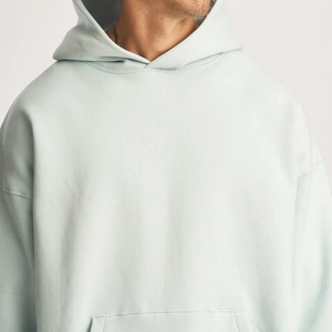 Sweat à capuche pour homme en molleton épais, coupe oversize à épaules tombantes, sans cordons, technique de broderie, imprimé personnalisé - Product Image 2