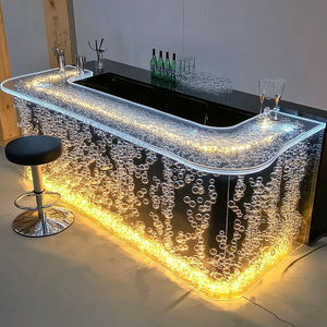 Hotel restoran <span class=keywords><strong>Bar</strong></span> Counter desain Modern LED Onyx tembus cahaya marmer atas emas berbentuk <span class=keywords><strong>U</strong></span> <span class=keywords><strong>Bar</strong></span> Counter untuk klub malam - Product Image 6