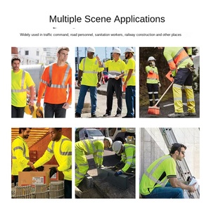 Abbigliamento di Sicurezza Riflettente Giallo Fluorescente Classe II per Lavoratori Stradali Alta Visibilità Personalizzabile con Stampa Logo - Product Image 3