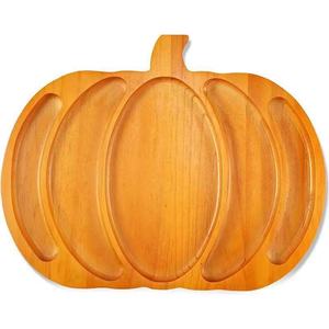 Nueva bandeja de madera con forma de calabaza de Halloween, plato decorativo para dulces, plato para comida y postres para niños con compartimentos - Product Image 4
