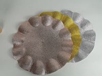 Napperon de table moderne en plastique tressé or et argent pour la maison, les mariages et les fêtes