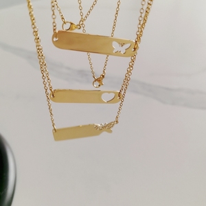 Set di Collane per Bambine Jietao, Collana in Acciaio Inossidabile Placcato Oro con Ciondoli Personalizzabili a Forma di Cuore e Farfalla - Product Image 5