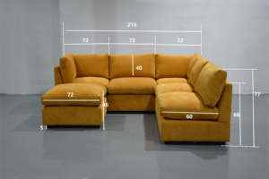 Sofá moderno para sala de estar, conjunto de muebles para sala de estar, conjunto Moder, diseños para el hogar, sofá modular en forma de L, sofá seccional Mario Bellini - Product Image 2