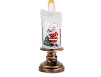 Nouvelles décorations de Noël transfrontalières : Boule de Noël lumineuse en cristal avec effet de neige et motif de dessin animé, en plastique créatif