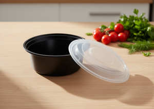 Contenitore per Alimenti Rotondo in PP da 32 Oz di 3h Corporation con Coperchi, Impilabile, per Conservazione in Frigorifero e Asporto - Product Image 2
