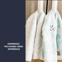 Essuie-tout en microfibre double face à motif floral gaufré avec boucle de suspension, absorbant et lavable pour la cuisine