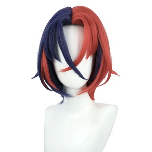 Peluca de pelo corto y liso azul y rojo resistente al calor para hombre, estilo cosplay de <span class=keywords><strong>Alear</strong></span> de Fire Emblem Engage, GAHC-071 - Product Image 2