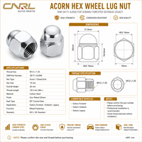 Tuerca hexagonal de acero al carbono para rueda, OEM 28365-FE001, para Subaru Forester, Outback, Legacy, venta al por mayor
