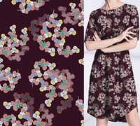 Tela de poliéster elástico brillante para vestido de boda, satén suave de gasa, crepé koshibo, estampado de flores de punto digital, tela amigable con la piel