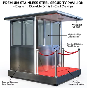 Cabine de sécurité rectangulaire personnalisable, portable et respirante, en structure acier, pour usage intérieur/extérieur, modèle <span class=keywords><strong>Sentry</strong></span> pour parking - Product Image 2