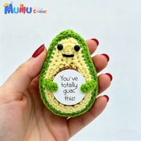 Peluche Amigurumi Fait Main au Crochet Pomme de Terre Positive et Avocat pour Décoration de Bureau à Domicile ou au Bureau, Idée Cadeau