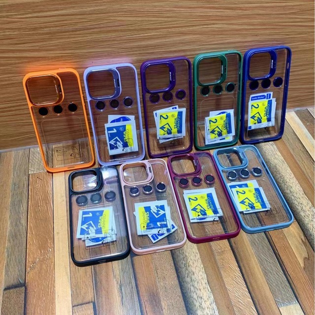 High-End Hidden Kickstand for iPhone 14 13 15 16 Pro Max Case Hard Shell with Lens Film Set Made of Durable PC Material
