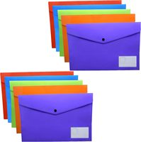Carpeta Transparente para Documentos, Funda Protectora Transparente con Botón a Presión, Organizador de Plástico Transparente para Papeles
