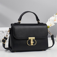 2025 nouvelle couleur unie litchi motif femmes sac à main mode polyvalent unique épaule sac à bandoulière serrure petit sac carré