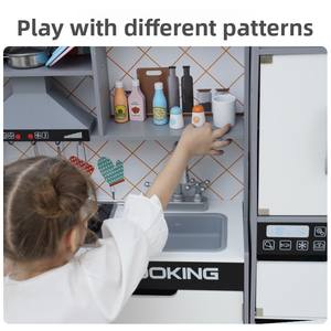 مجموعة ألعاب مطبخ خشبية للأطفال للعب التظاهري مع أدوات طهي واقعية للتعلم المبكر ولعب الأدوار - Product Image 4