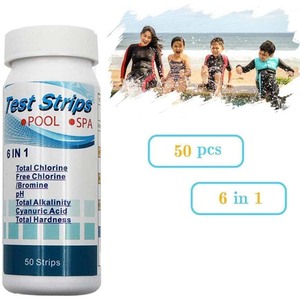 6 en 1 Tiras de Prueba de pH para Piscina, Manuales, de Plástico, para Medir Cloro, pH, Alcalinidad y Dureza, Limpiador de Piscinas - Product Image 6