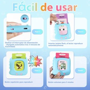 เครื่องอ่านการ์ดไดโน-การ์ด ยูนิคอร์น สองภาษา เยอรมัน/อังกฤษ ยี่ห้อ GY 112 ใบการ์ดเรียนรู้ 224 <span class=keywords><strong>คำ</strong></span> สำหรับเด็ก <span class=keywords><strong>3</strong></span> ปี แบบพกพา ABC - Product Image 4