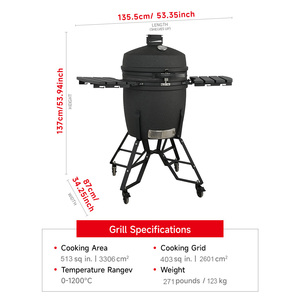 <span class=keywords><strong>SEB</strong></span> <span class=keywords><strong>KAMADO</strong></span>/ Barbecue <span class=keywords><strong>Kamado</strong></span> en céramique professionnel de 22 pouces, résistant à la chaleur, pour charbon de bois, fumoir, rôtissoire, four pour la maison et le jardin - Product Image 3