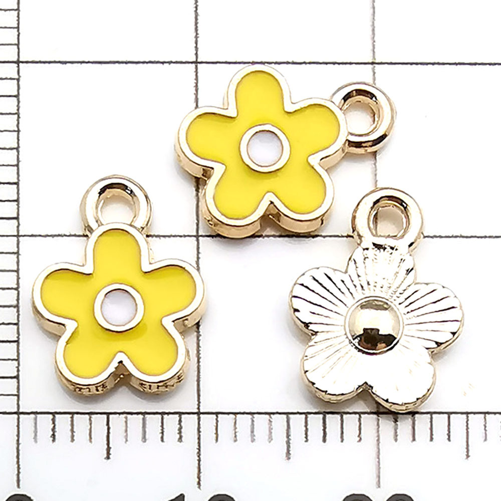 1 fleur de chrysanthème jaune dégoulinante d'huile - 0,5g - 10*13mm - 12251