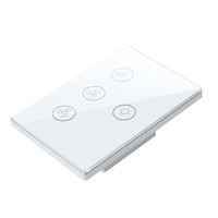Precio de fábrica, barato, Blanco, Negro, WiFi, vidrio, vida inteligente, cable de disparo cero, ventilador de techo de alta potencia de la UE, interruptor inteligente sin enchufe
